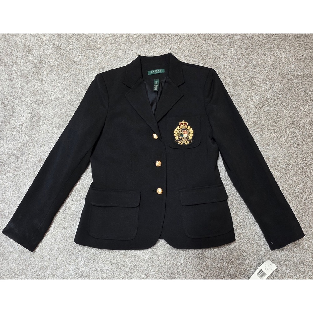 Lauren Ralph Lauren Black Crest Wool Blazer